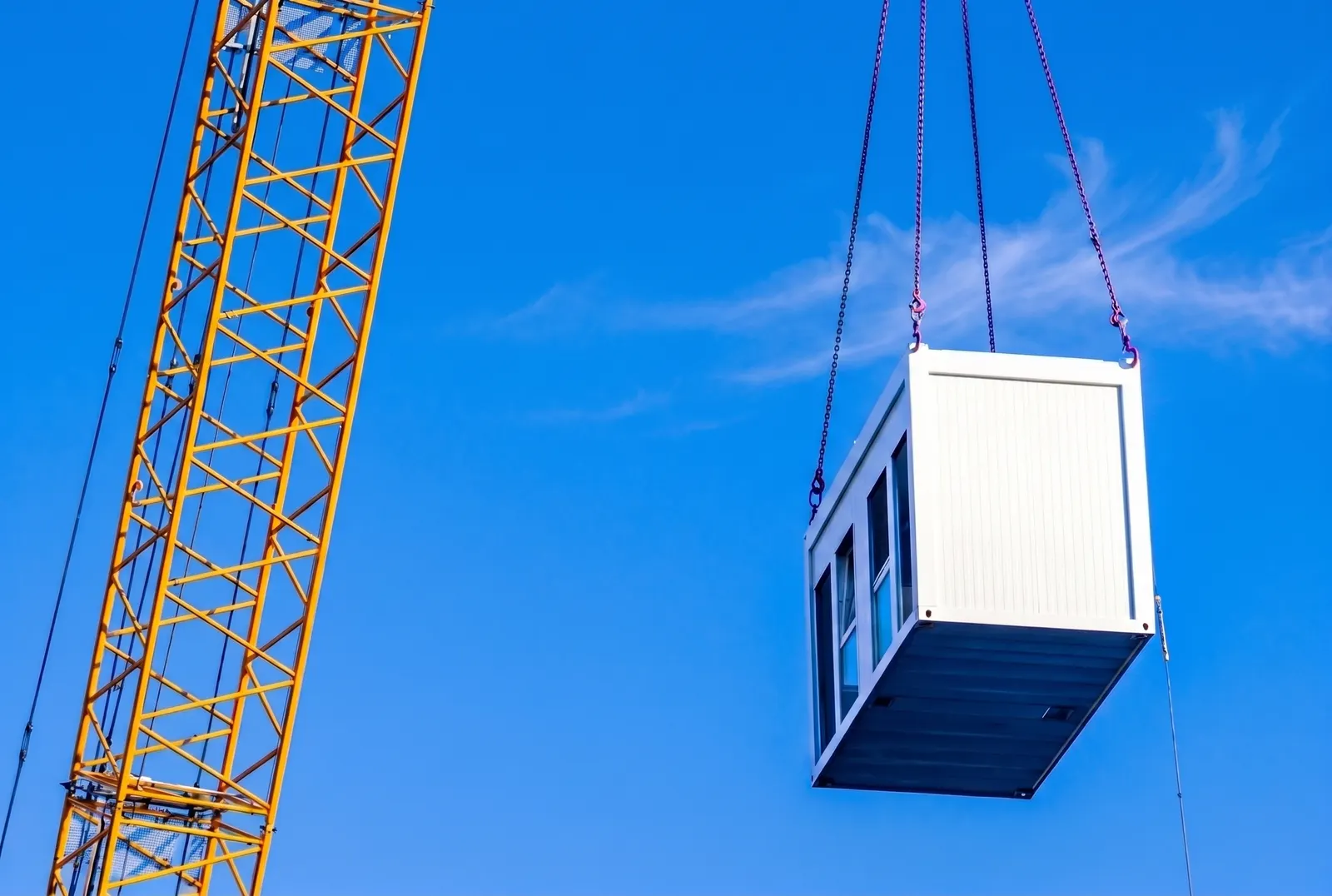 Crane lifting industrial plant equipment into position