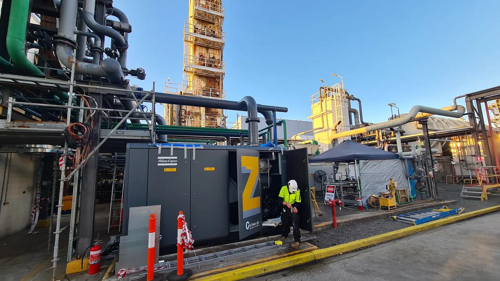 Atlas Copco air compressor installation