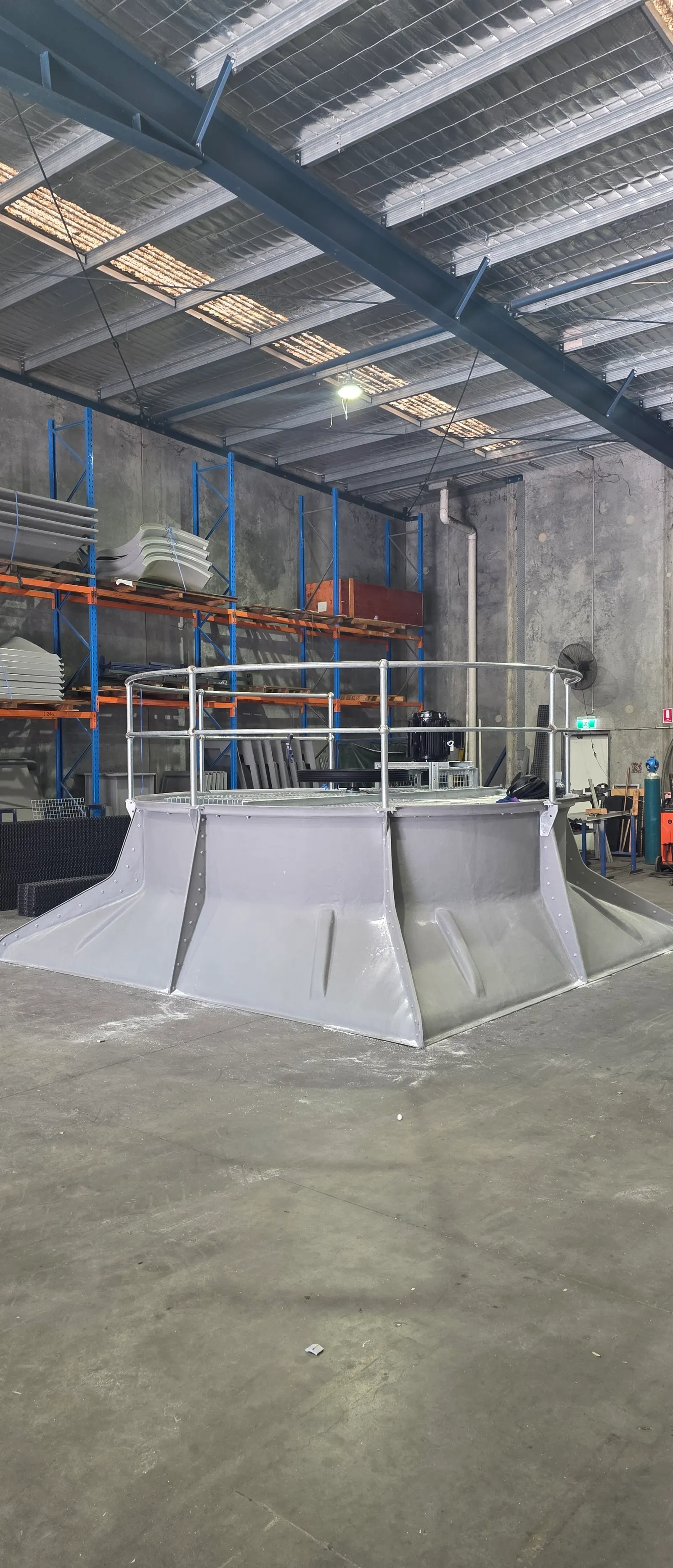 New automated fibreglass plant cooling tower at the Air Liquide Botany site