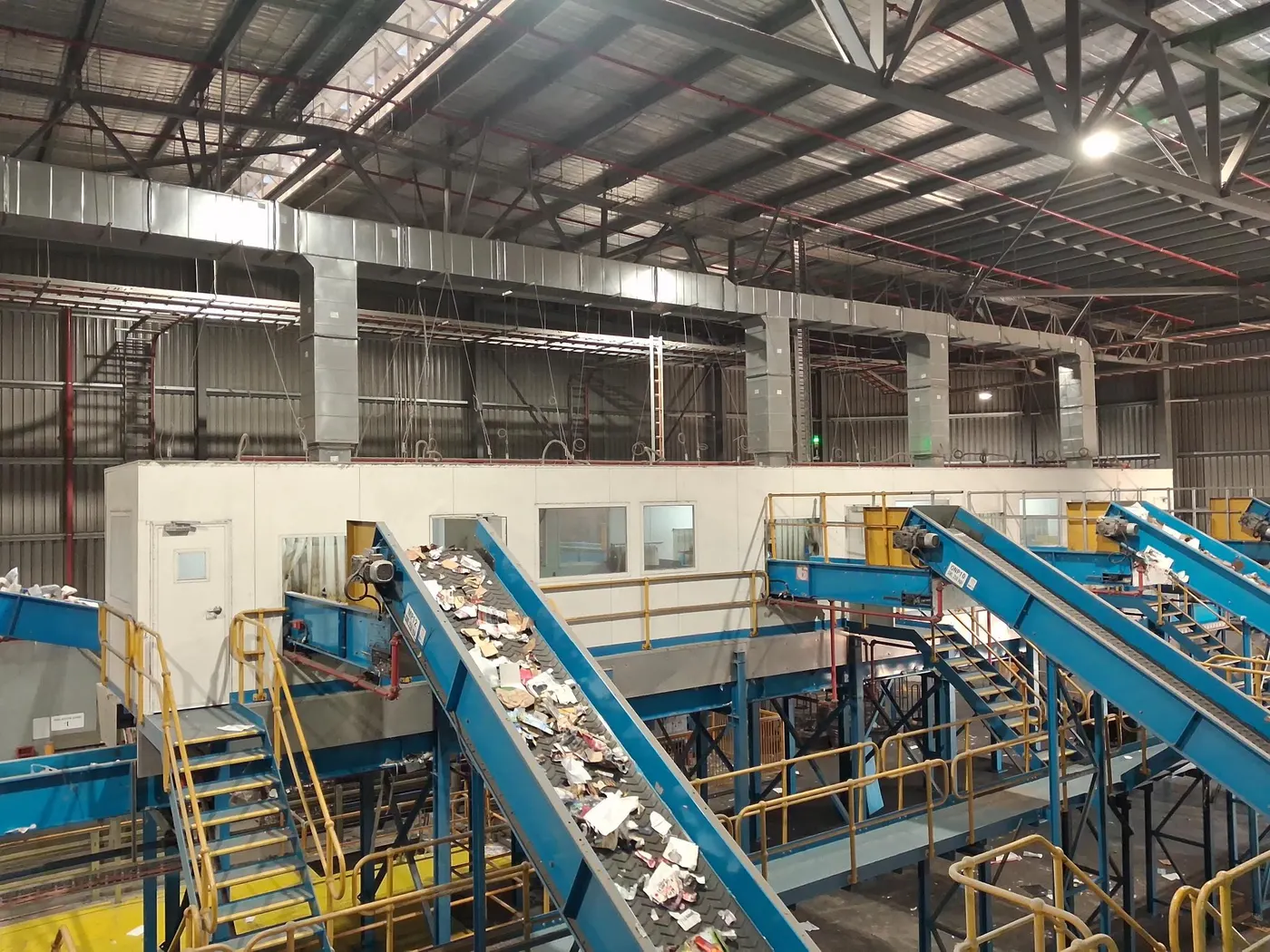 Materials recovery facility processing recyclables